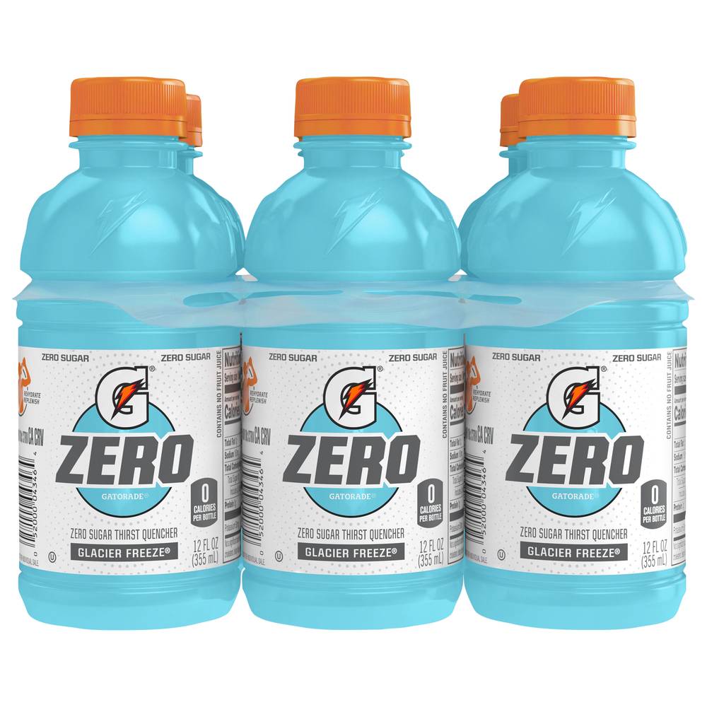 Gatorade Zero Sugar Thirst Quencher Sports Drink, Glacier Freeze (6 x 12 fl oz)