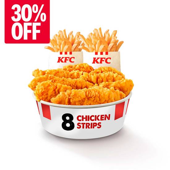 Chicken Share 8 strips 30% off