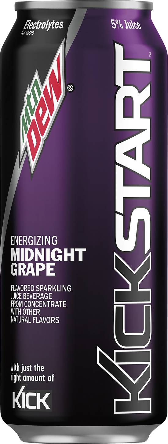 Mtn Dew Kickstart Energizing Midnight Sparkling Juice (16 fl oz) (grape)