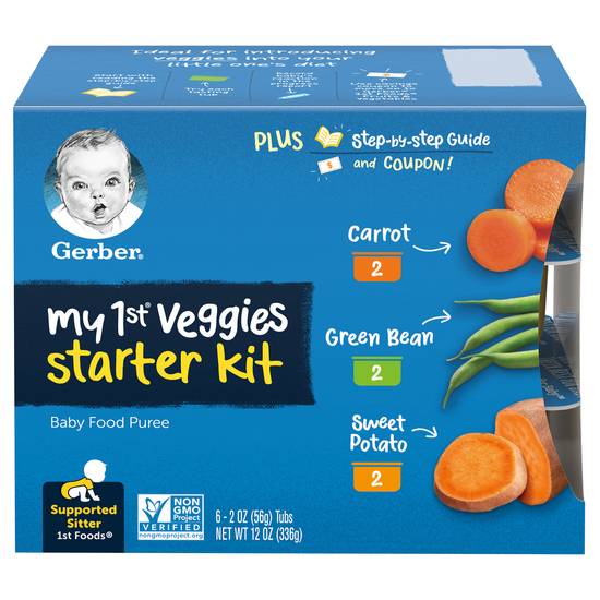 Gerber My 1st Veggies Starter Kit Baby Food Puree (6 ct )