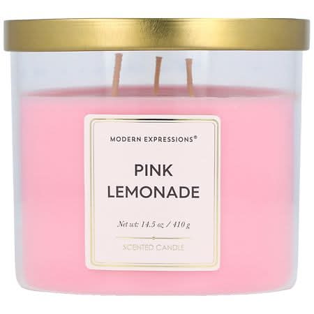 Modern Expressions Scented Candle, Lemonade, Pink (14.5 oz)