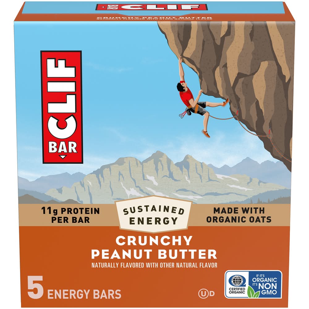 CLIF Bar Energy Bars, Crunchy Peanut Butter (12 oz, 5 ct)