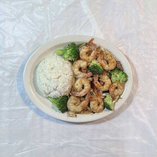 Shrimp stirfry Vegetables with Rice