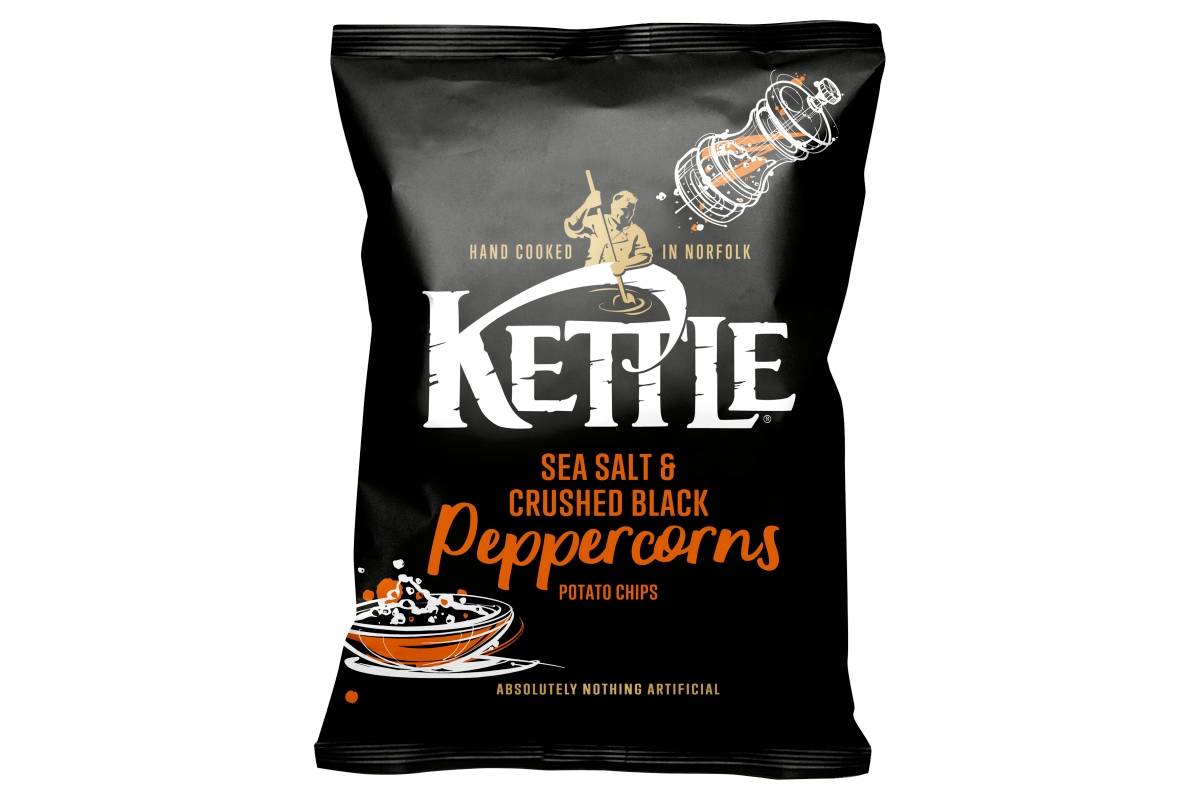Kettle Sea Salt & Crushed Black Peppercorns Potato Chips 130g