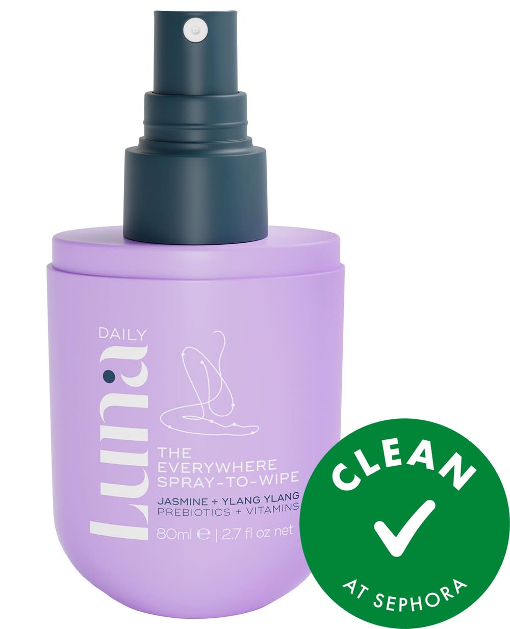 Luna Daily The Everywhere Spray-To-Wipe - pH balancing with Prebiotics + Vitamins C+E for All Skin 2.7 oz / 80 mL