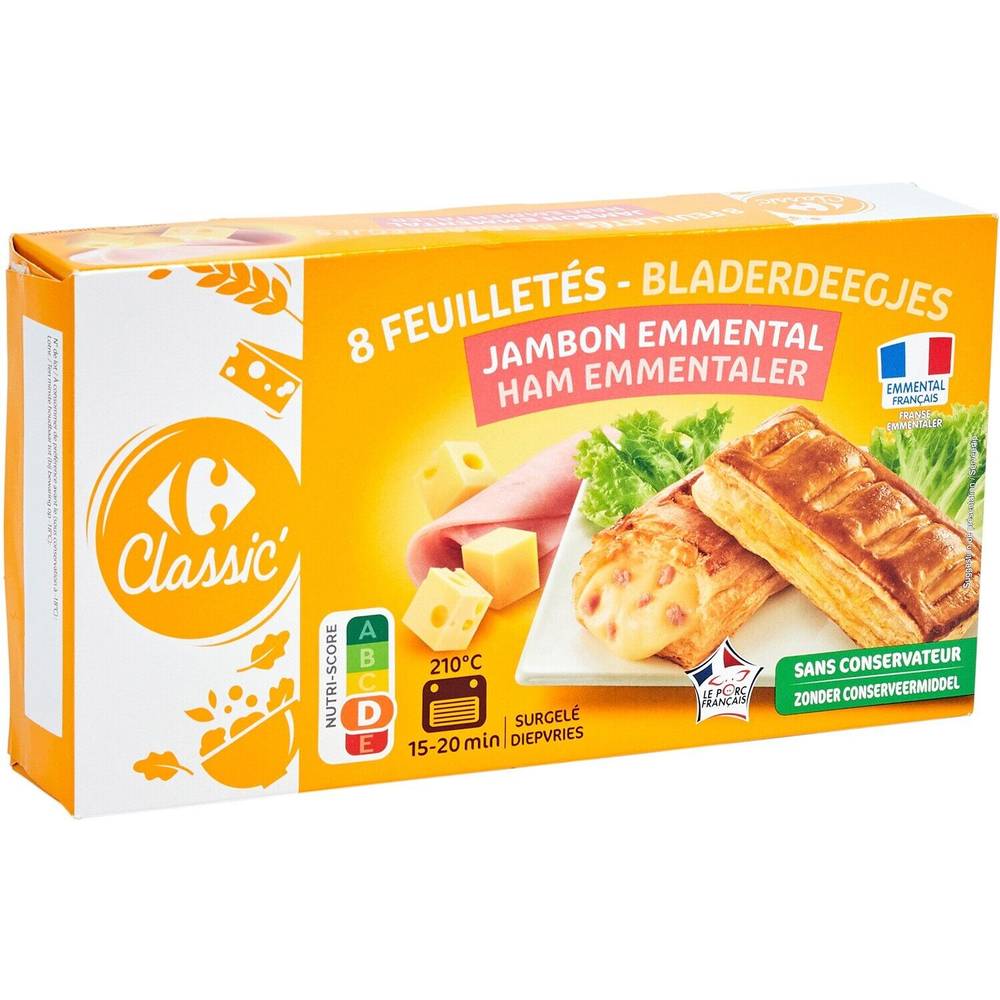 Carrefour Classic' - Friand feuilletés jambon emmental (8 pièces)