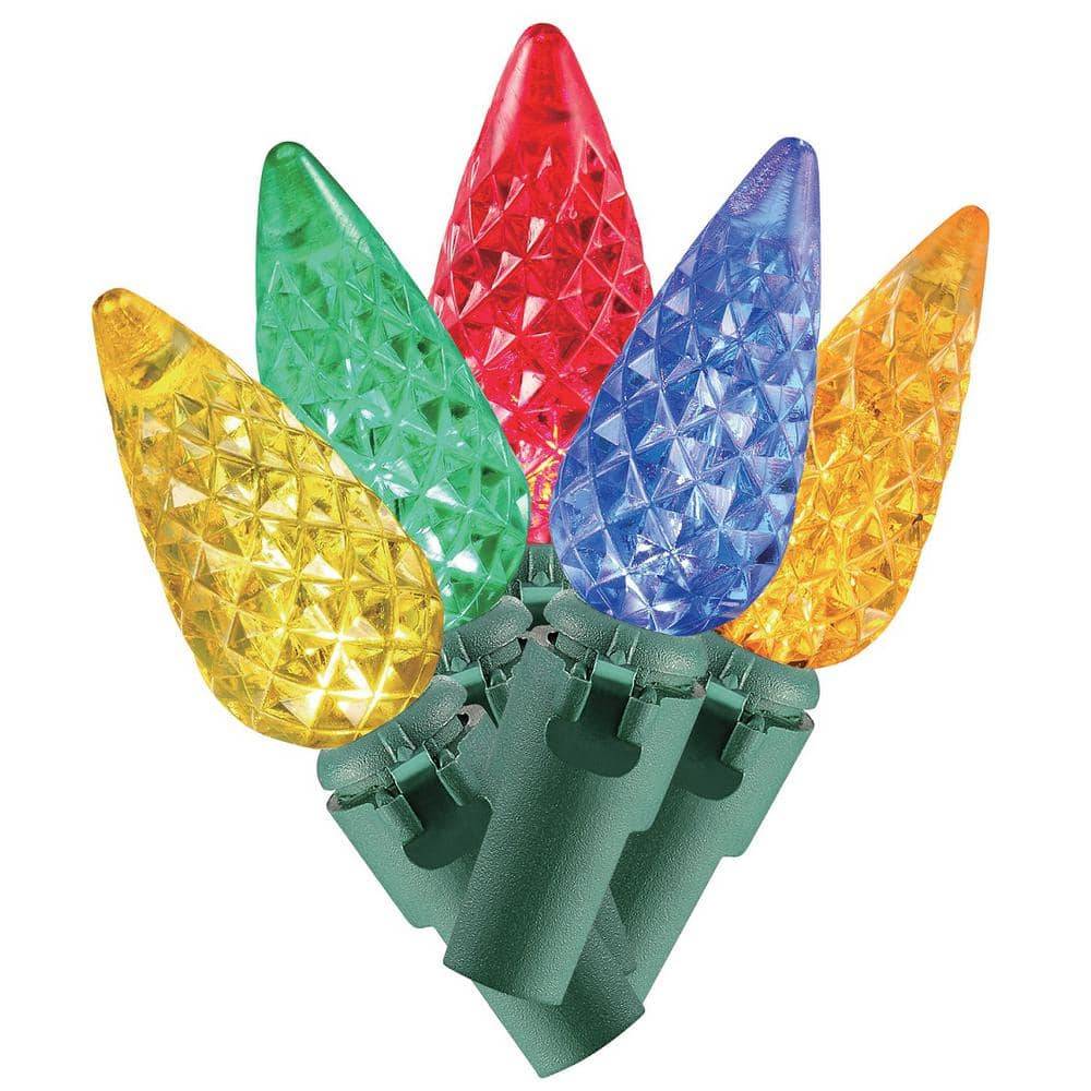 Home Accents Holiday 50 Multi-Colored Faceted C6 Led String Lights