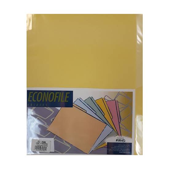 Irasa econofile folder amarillo tamaño carta (5 piezas)