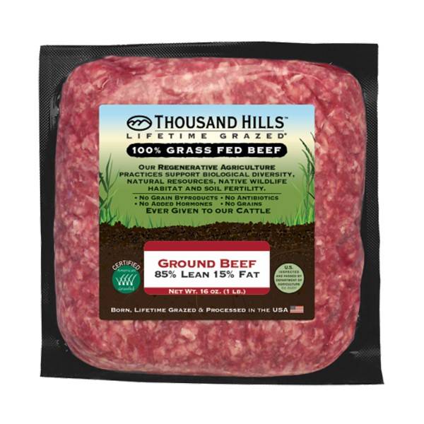 Thousand Hills 100% Grass Fed Ground Beef (16 oz)