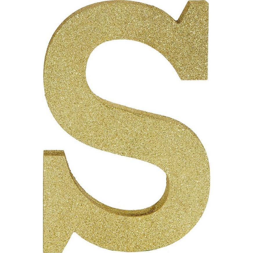 Glitter Gold Letter S Sign