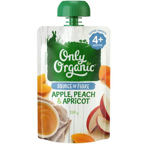 Only Organic Apple Peach Apricot Pouch 120g
