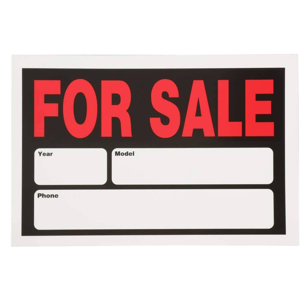 Everbilt 8 In. X 12 In. Plastic Auto For Sale Sign