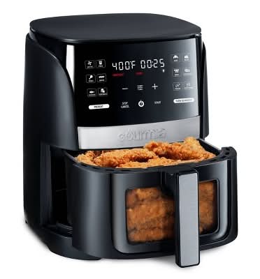 Gourmia 6 Qt Digital Window Air Fryer With 12 Presets, Black