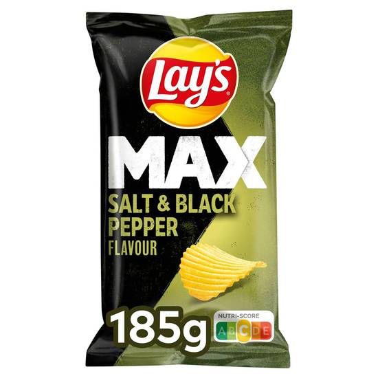 Lay''s Max Salt & Black Pepper Chips 185 gr