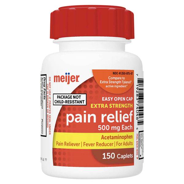 Meijer Extra Strength Pain Relief Acetaminophen 500 mg Caplets (150 ct)