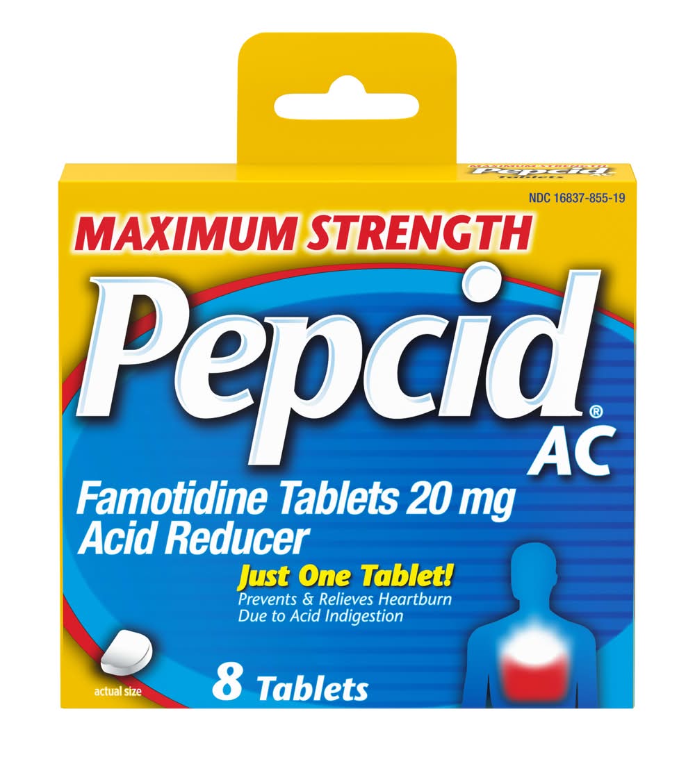 Pepcid Ac Maximum Strength Acid Reducer Famotidine Tablets 20 mg (8 ct)
