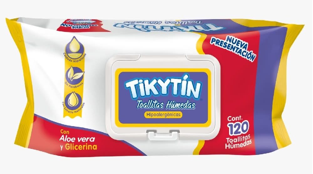 Tikytin · Toallitas húmedas hipoalergénicas con aloe vera y glicerina (120 un)