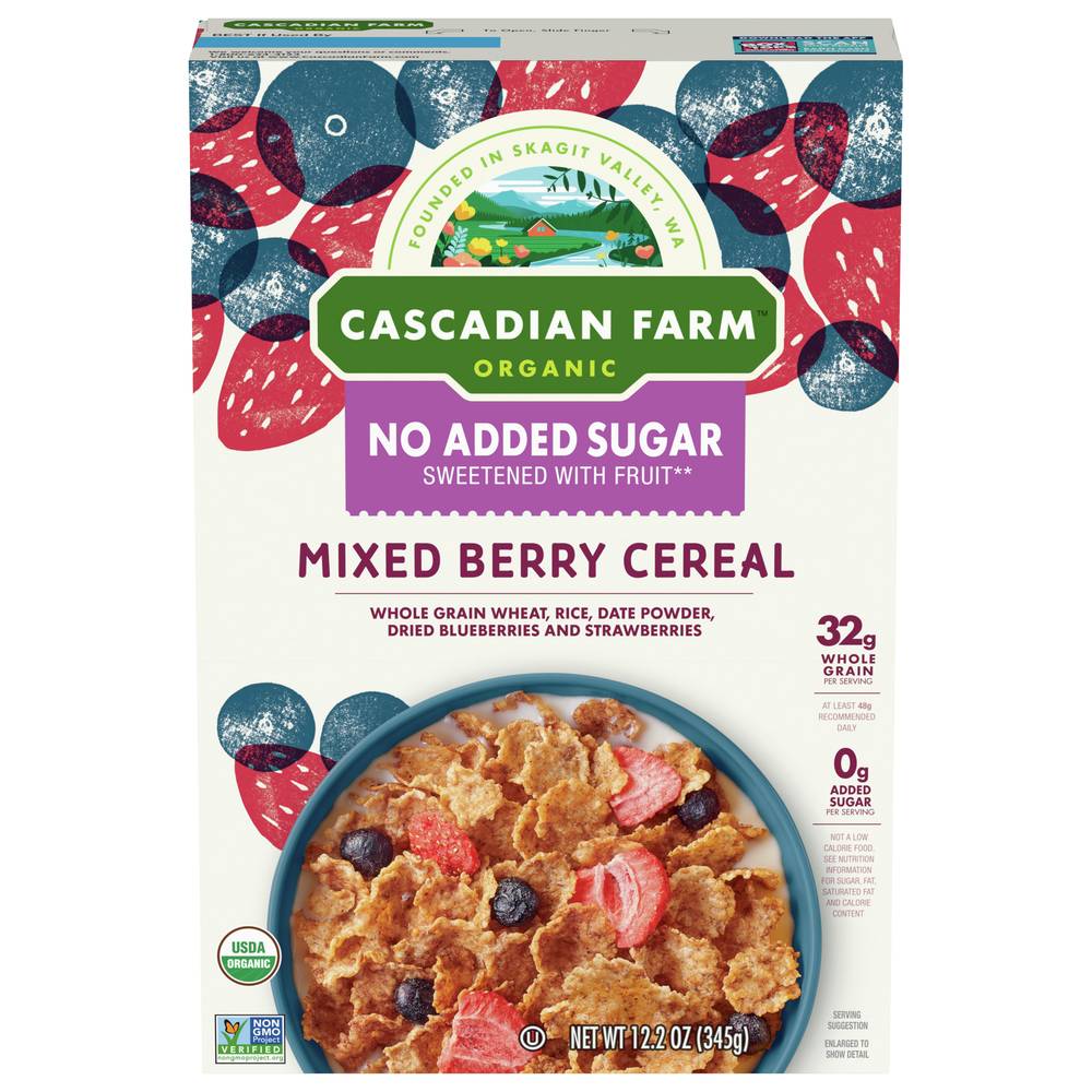 Cascadian Farm Organic No Added Sugar Cereal (mixed berry)