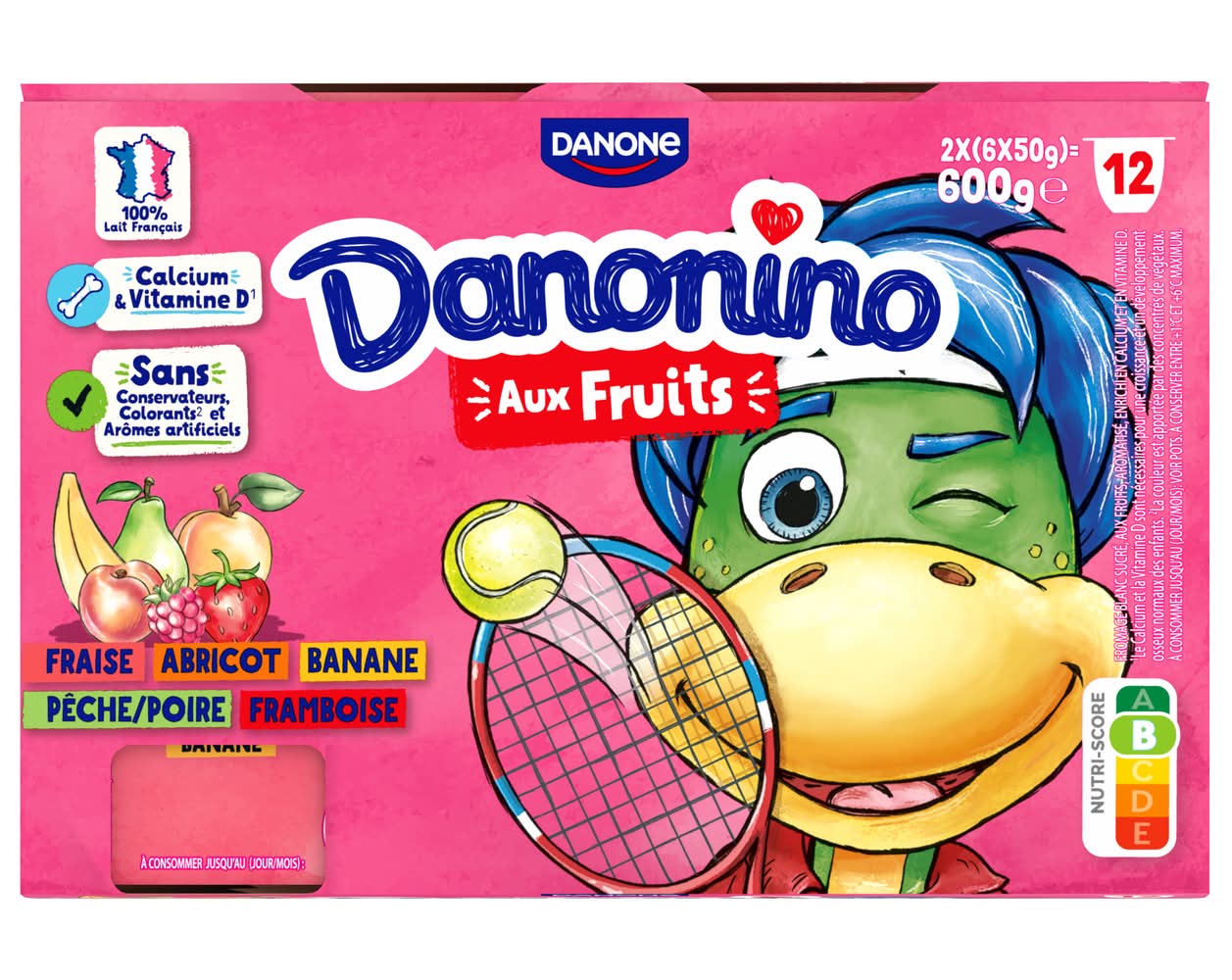 Danonino - Fromage blanc aux fruits (12 x 50g)