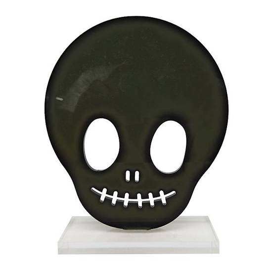 H for Happy™ Skull Tabletop Halloween Figurine in Black