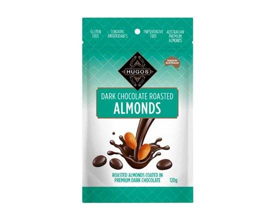 Hugos Dark Chocolate Almonds 120g