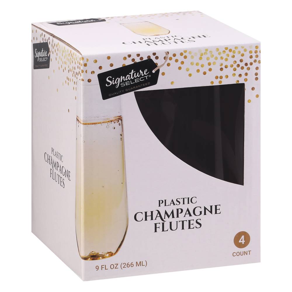 Signature Select 9 Fl oz Plastic Champagne Flutes