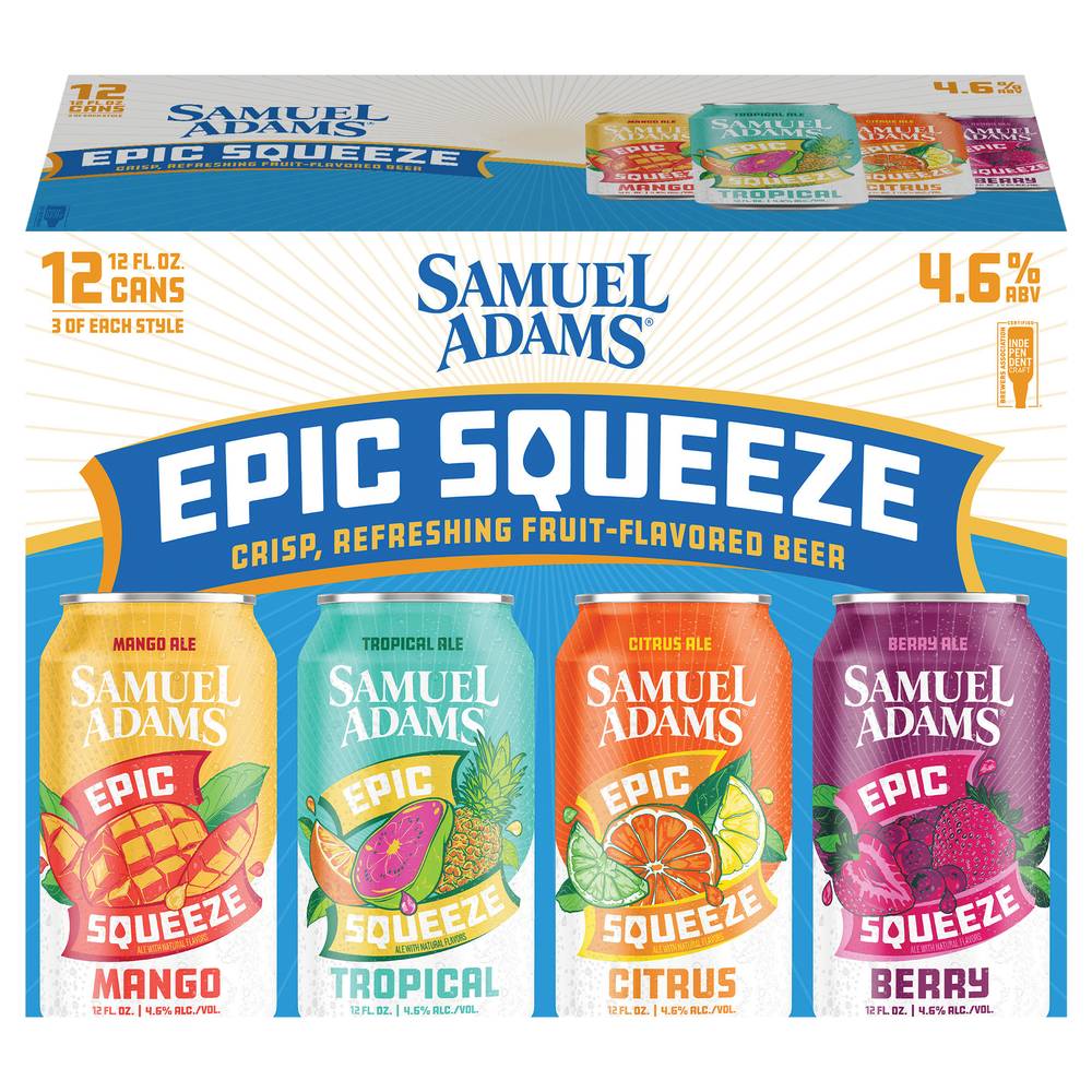 Samuel Adams Epic Squeeze Fruit Ale Beer Variety pack (12 x 12 fl oz)