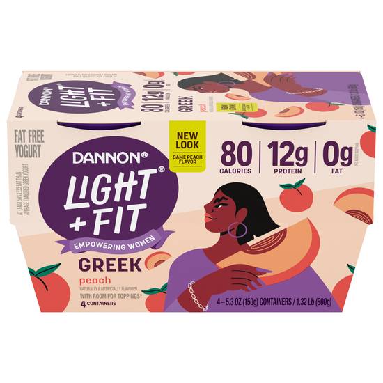 Light + Fit Dannon Original Greek Peach Yogurt