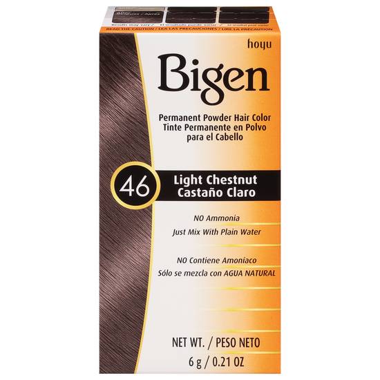 Bigen Permanent Powder Hair Color, 46 Light Chestnut (1 kit)