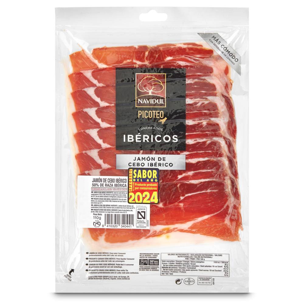 Jamón De Cebo Ibérico 50% De Raza Ibérica Navidul Sobre 110 G