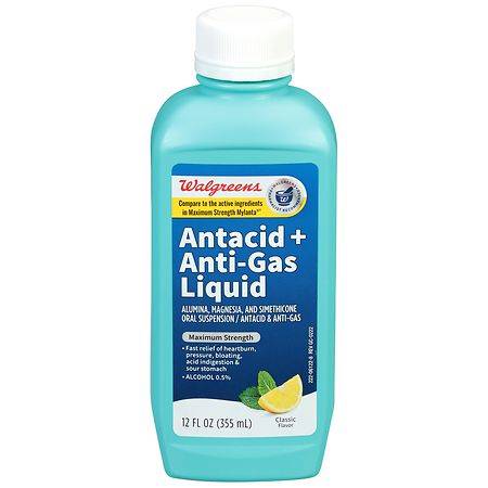 Walgreens Maximum Strength Antacid + Anti-Gas Liquid Classic