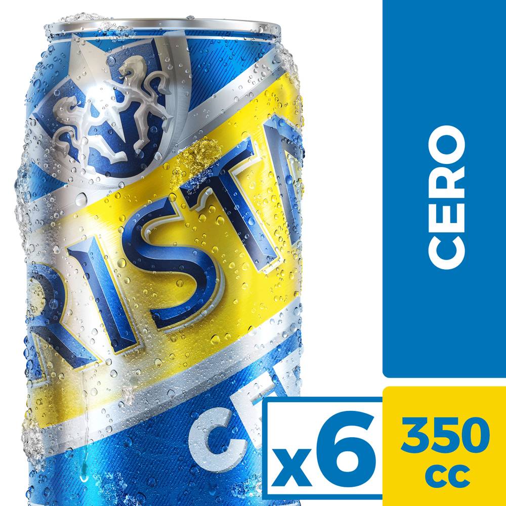 Cristal cerveza cero sin alcohol (6 u x 350 ml c/u)