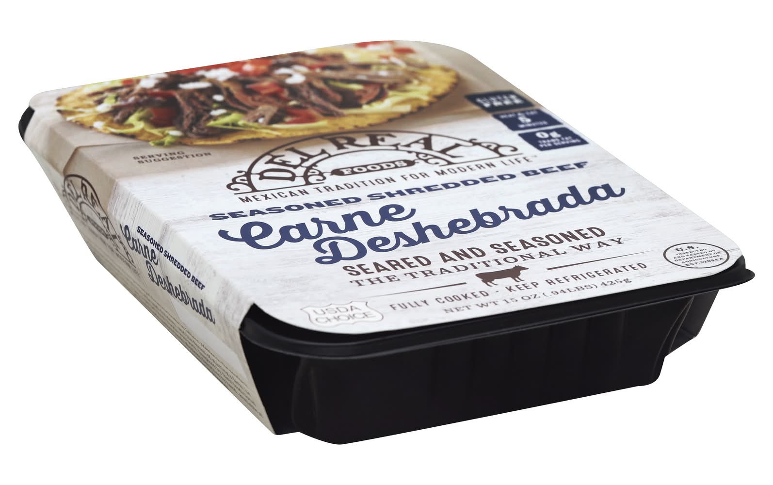 Del Real Foods Seasoned Shredded Beef (15 oz)