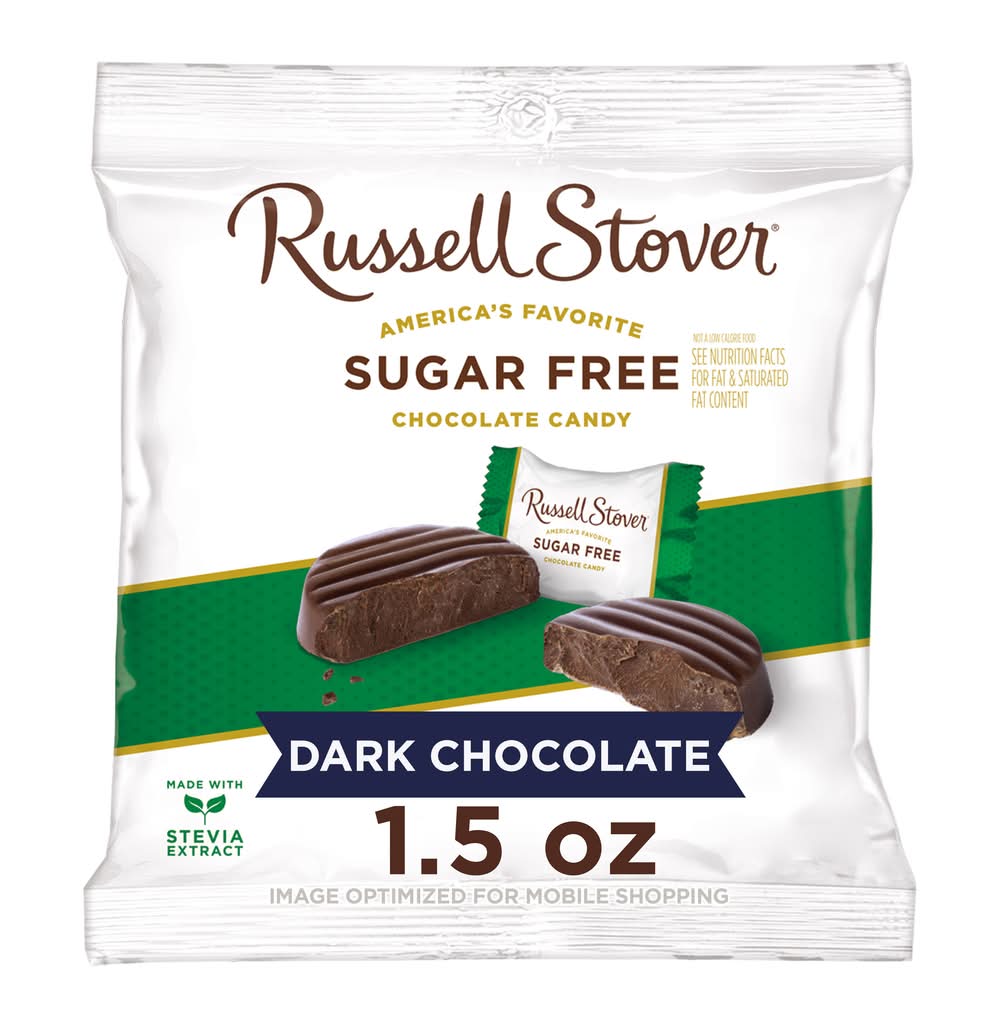 Russell Stover Sugar Free Chocolate Candy, Dark Chocolate (1.5 oz, 3 ct)