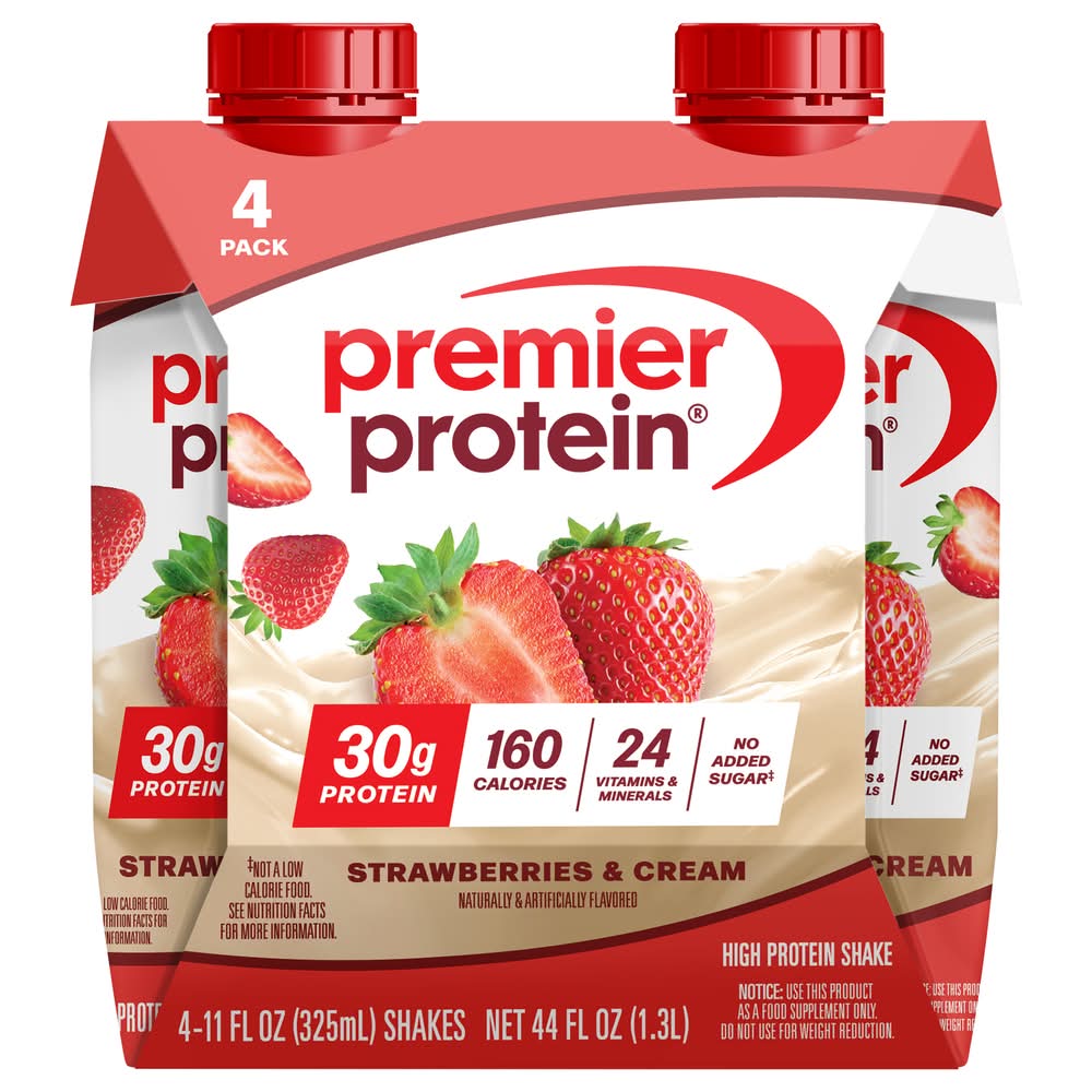 Premier Protein Shake, Strawberries-Cream (4 x 11 fl oz)