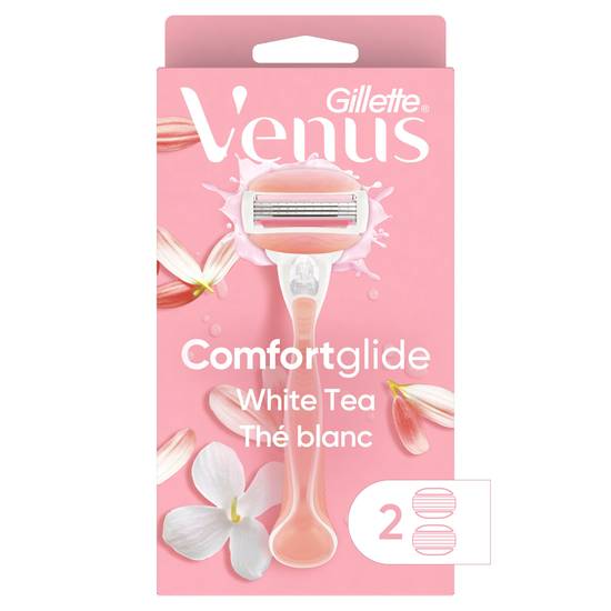 Gillette Venus ComfortGlide White Tea Women's Razor - 1 Handle + 2 Refills