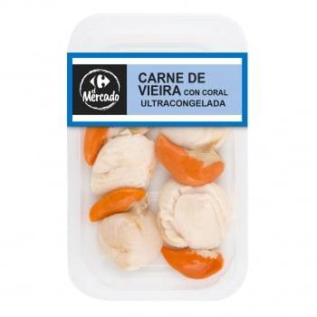 Carne de vieira con coral congelada Carrefour el Mercado 250 g