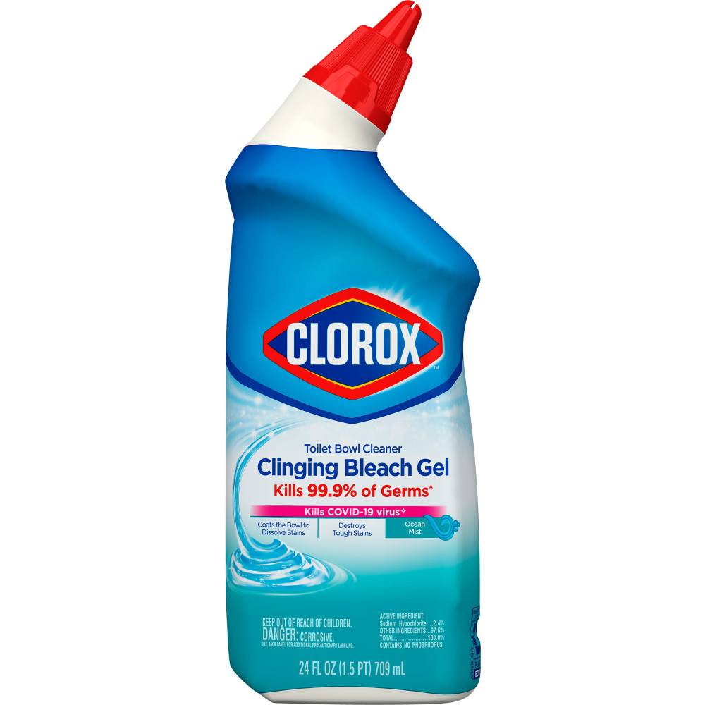 Clorox Toilet Bowl Cleaner Clinging Bleach Gel Ocean Mist (24 fl oz)