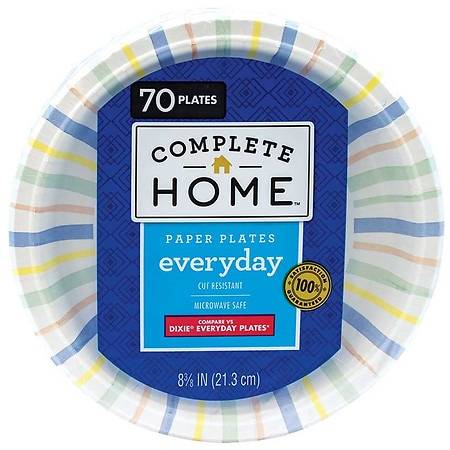 Complete Home Paper Plates Everyday 8 3/8" 8-3/8 in (21.3 cm)