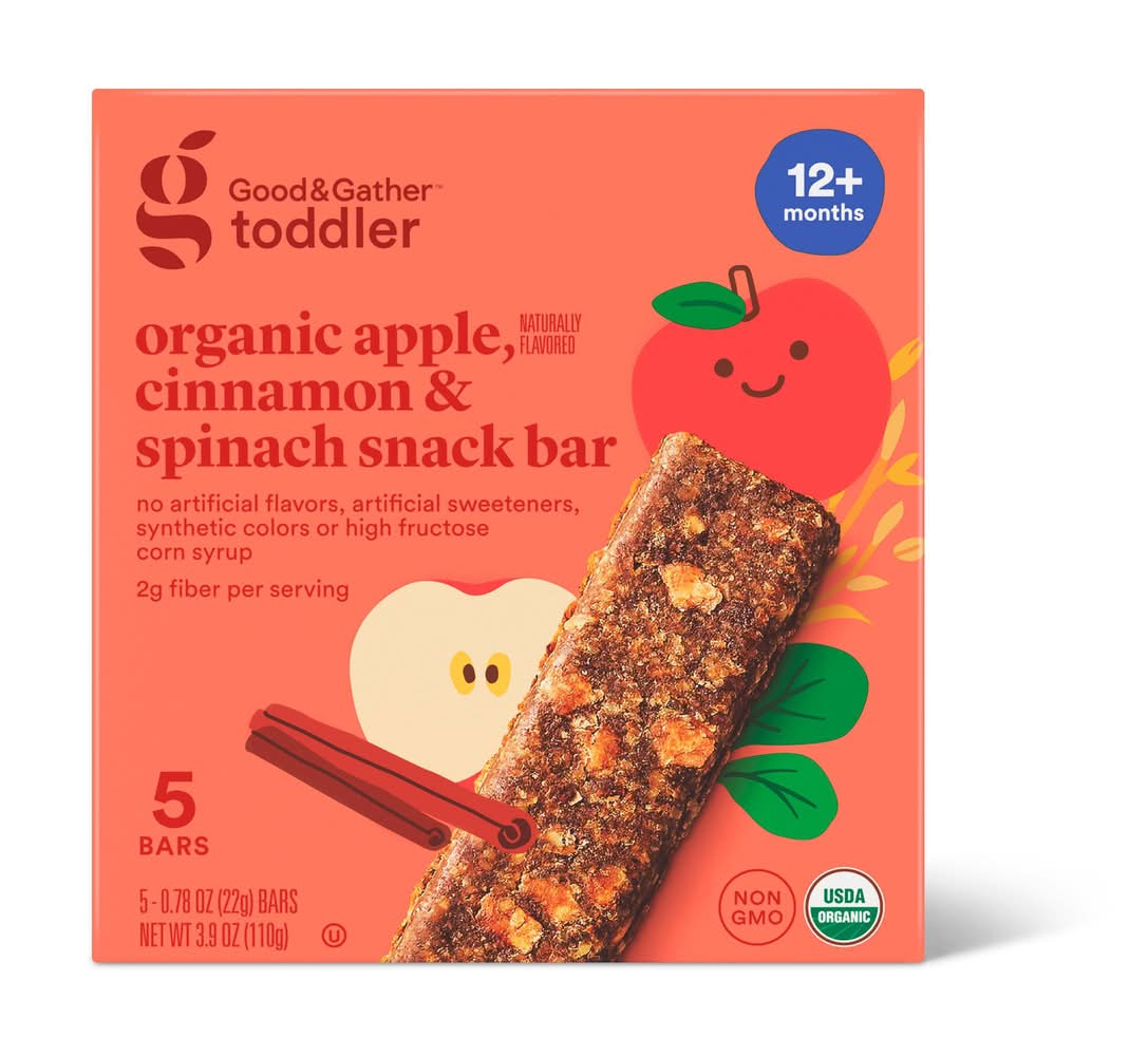 Good & Gather Organic Apple Cinnamon and Spinach Snacks Bars (3.18 oz, 5 ct)