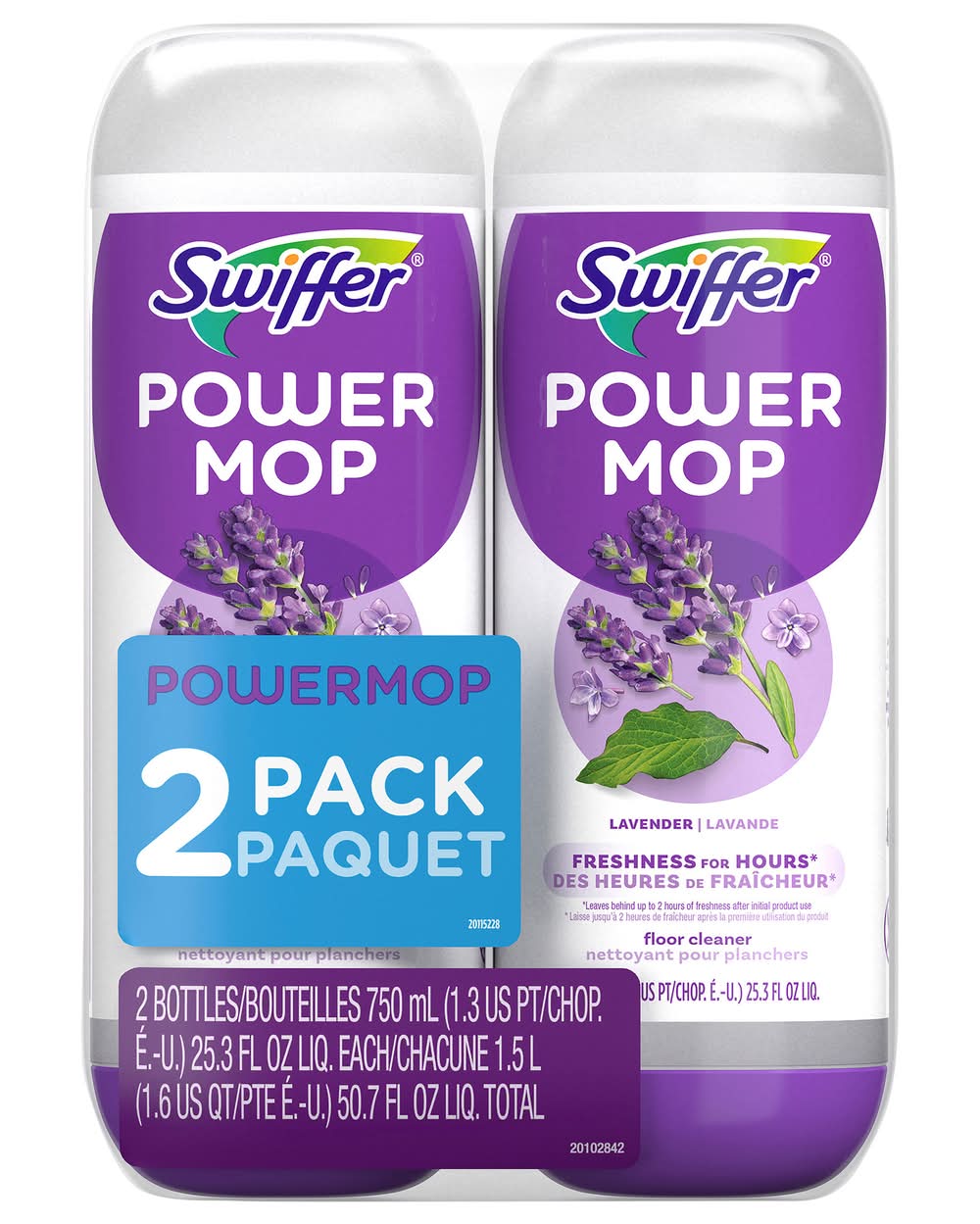 Swiffer Power Mop Floor Cleaning Solution, Lavender (25.3 fl oz, 2 ct)