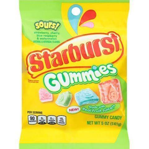 Starburst Gummies Sours Gummy Candy, Assorted (5 oz)