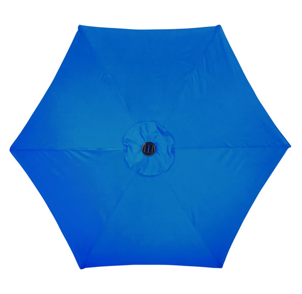Living Accents Solar Led 9 Ft. Tiltable Royal Blue Market Umbrella
