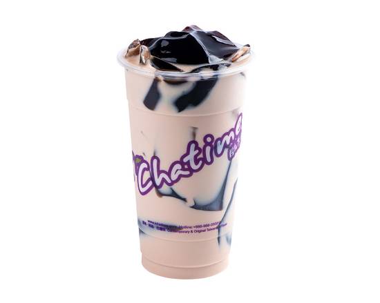 Grass Jelly Roasted Milk Tea [COLD]