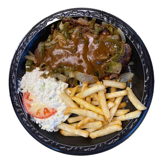 Order Chopped Steak Platter food online from Hwy 55 Burgers, Shakes & Fries store, New Bern on bringmethat.com