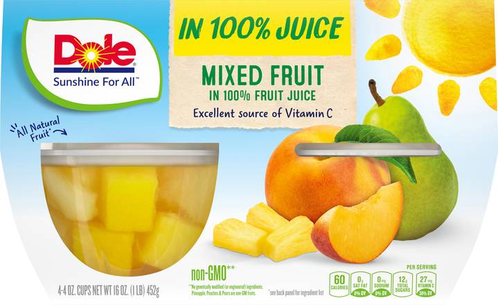 Dole Sunshine For All Mixed Fruit in 100% Juice (4 ct)