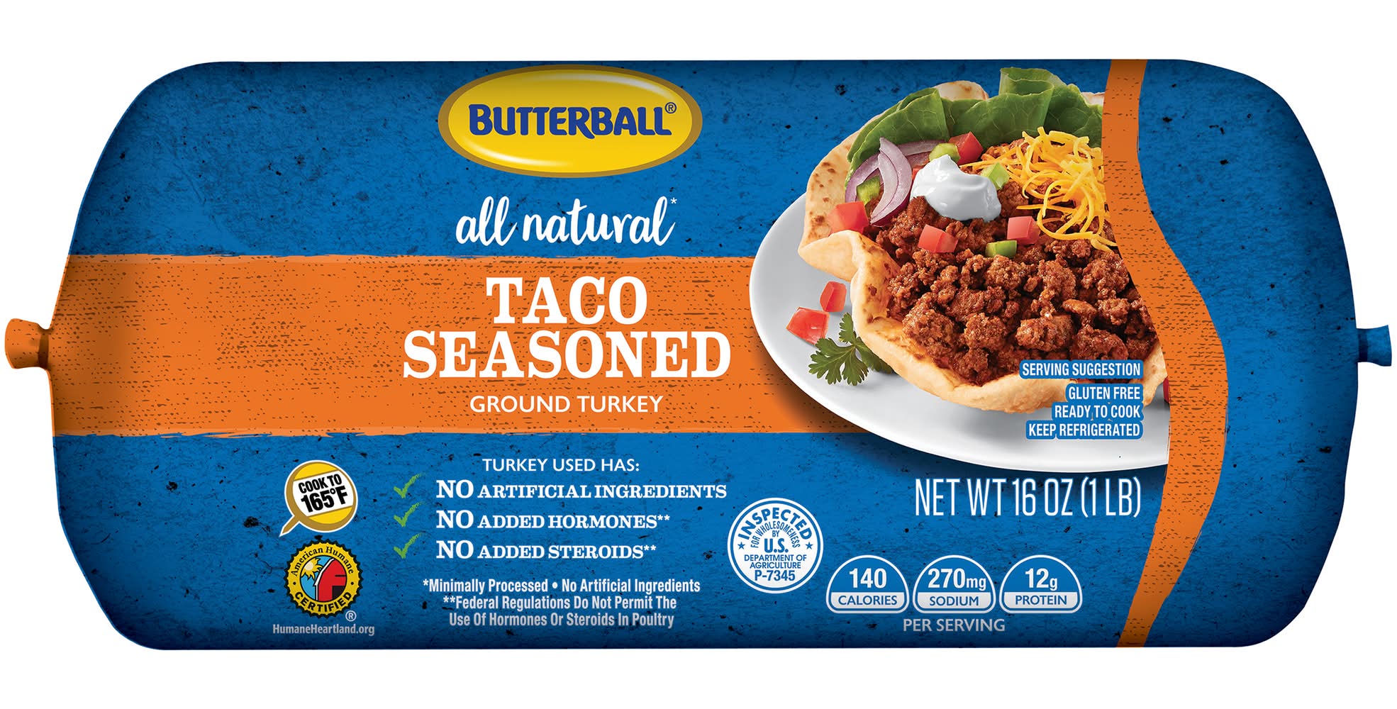 Butterball All Natural Taco Seasoned Ground Turkey (16 oz)