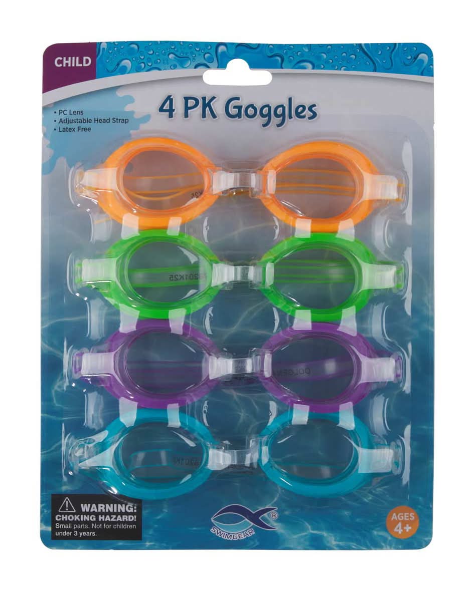 Swimgear Child Swimming Goggles 4 Ct Assorted