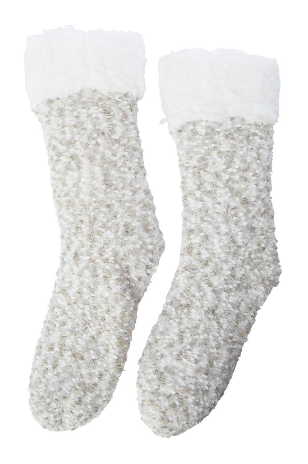 Ladies Popcorn Cabin Socks White
