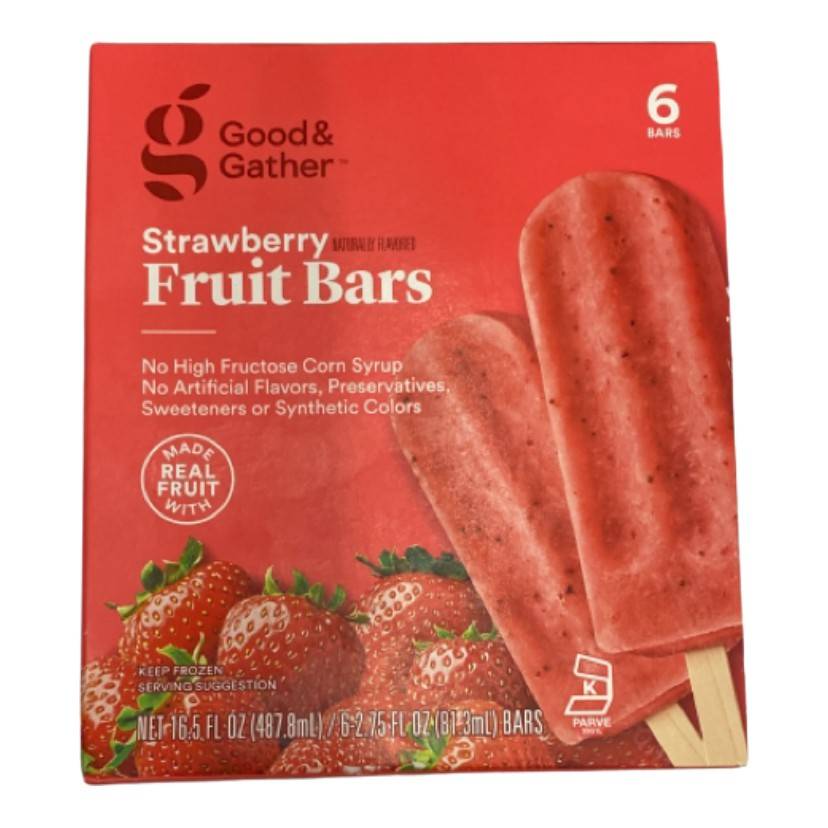 Good & Gather Frozen Fruit Bars, Strawberry (16.5 fl oz, 6 ct)